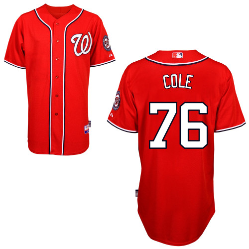 A-J Cole #76 Youth Baseball Jersey-Washington Nationals Authentic Alternate 1 Red Cool Base MLB Jersey